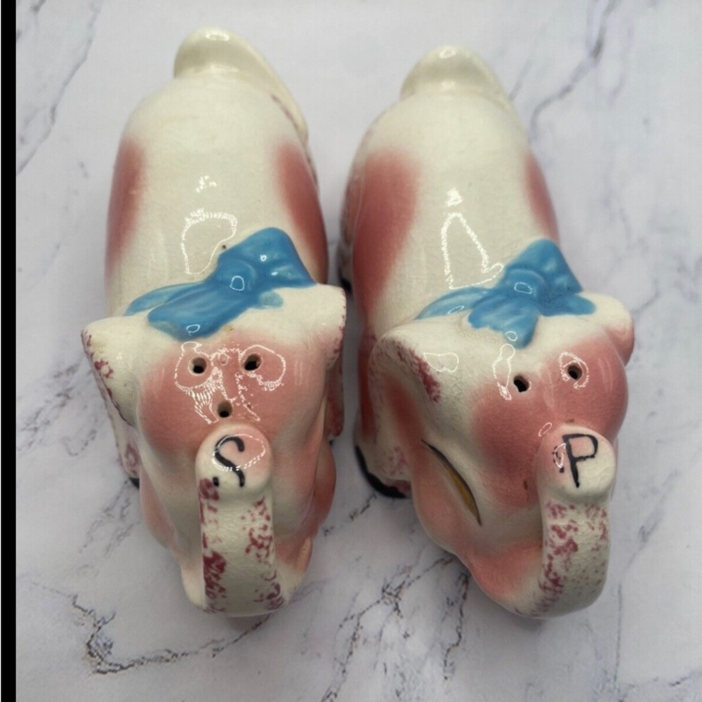 Vintage 1950’s Anthropomorphic Elephants Salt and Pepper Shakers Japan.